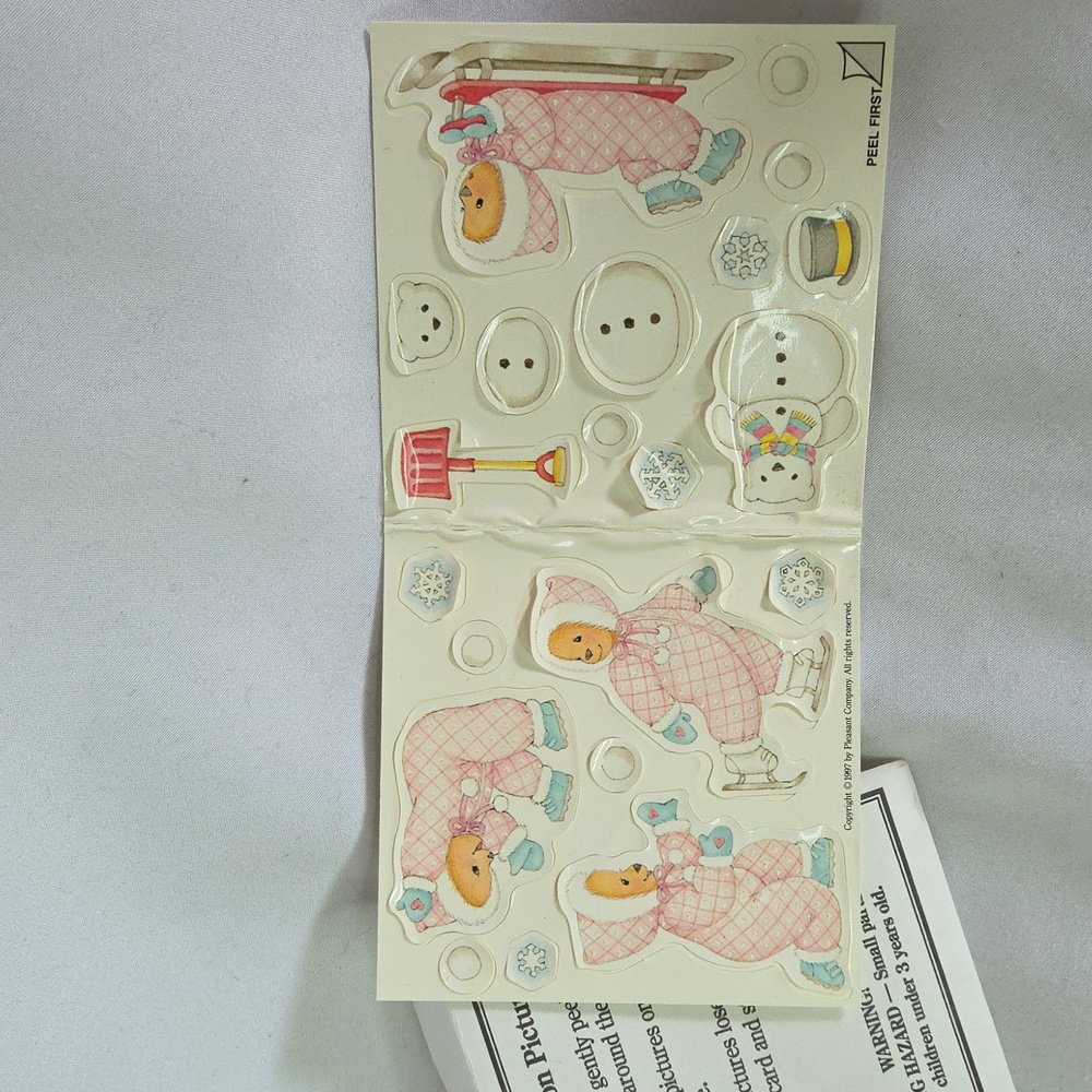 Bitty Baby Bear 1997 American Girl Pleasant Company Window Cling Set Never Used